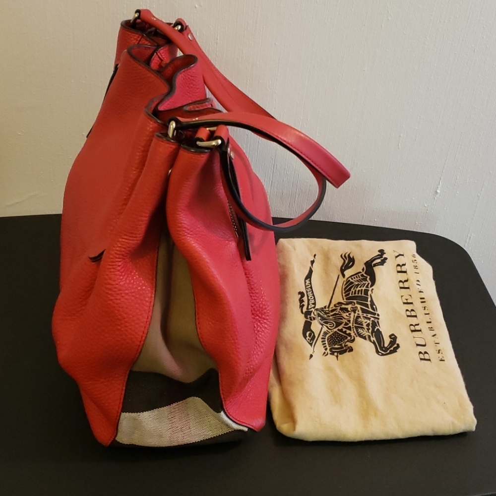 Authentic Red Burberry Handbag